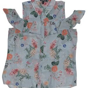 Express Floral Cold Shoulder Blouse